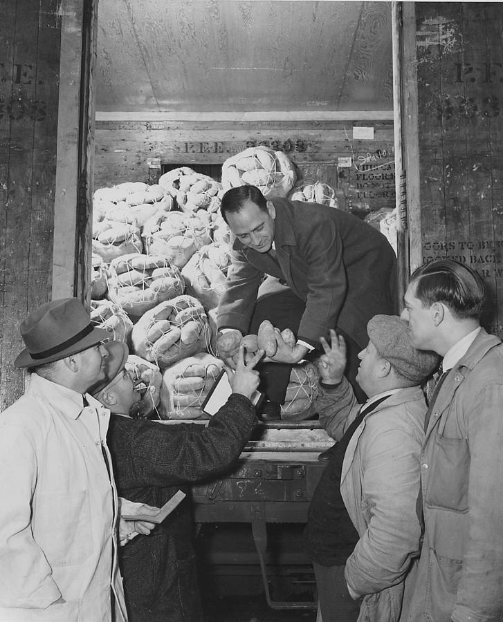 Inspecting Shipment From Red River Valley Potato Growers  Photograph by Chicago and North Western Historical Society