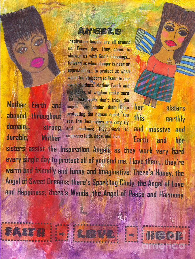Inspiration Angels II Mixed Media by Angela L Walker