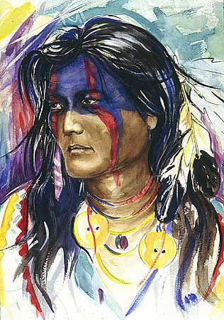 American Indian Portrait Mixed Media - Inspiration by Regine Legler