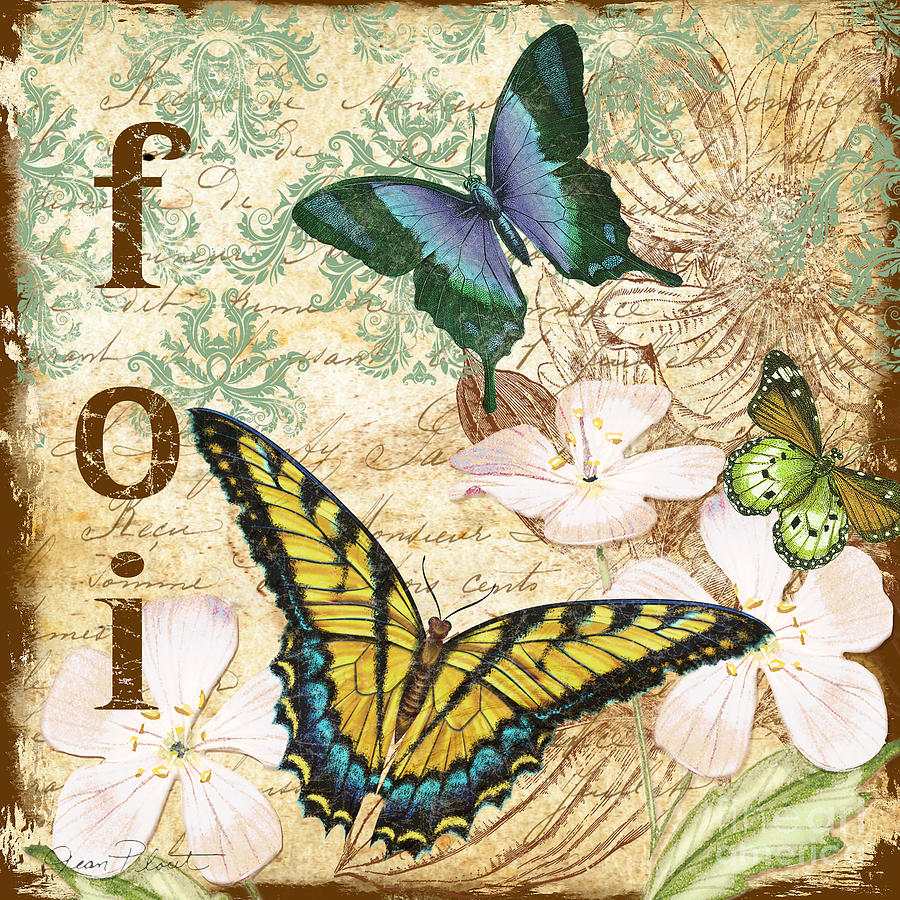 Inspirational Butterflies-jp3077 Painting by Jean Plout