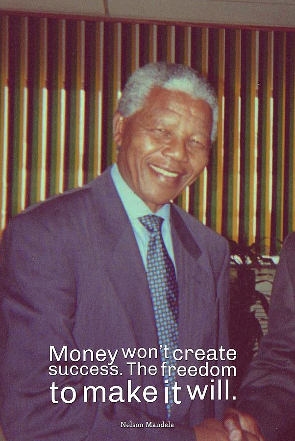 Inspirational Painting - Inspirational Quotes - Motivational - 105 Nelson Mandela by Celestial Images