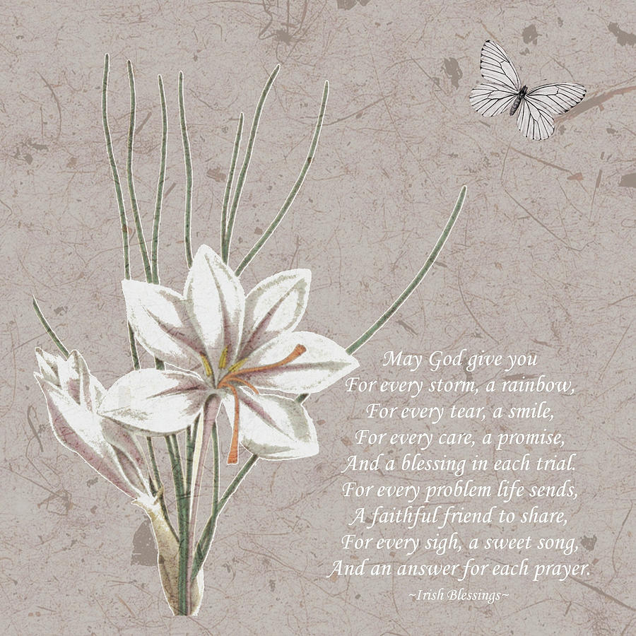 Inspirational Sympathy Gifts Poem Poster Irish Blessings 1 Drawing by Injete Chesoni