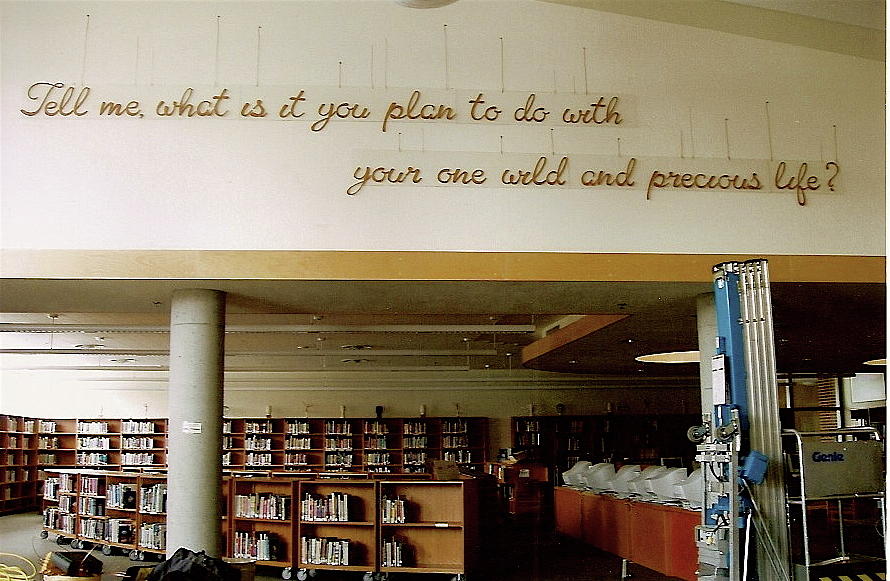 Inspirational words woodcraft Quote by Mary Oliver Sculpture by Leizel Grant
