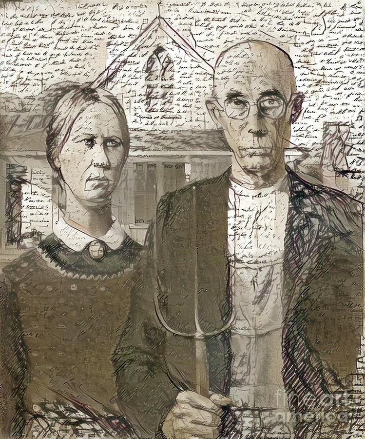 Inspired by American Gothic Digital Art by Amy Cicconi