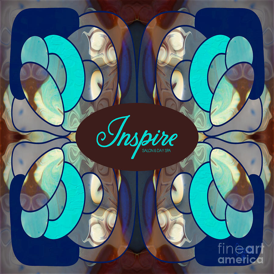 Inspired by Blue Abstract Tote Bag Art by Omashte Digital Art by Omaste Witkowski