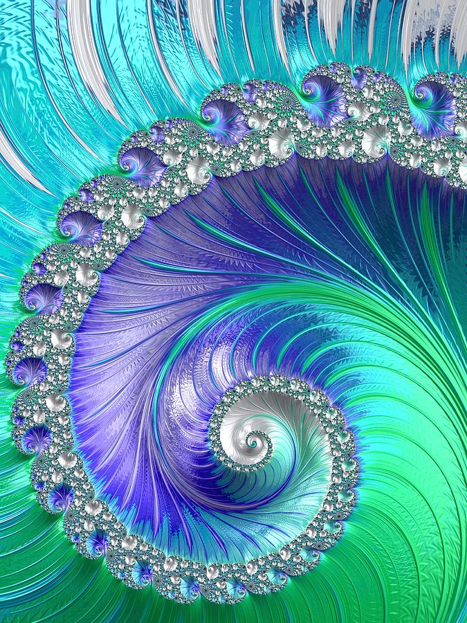 Inspired by Nature Fractal Spiral Digital Art by Mo Barton