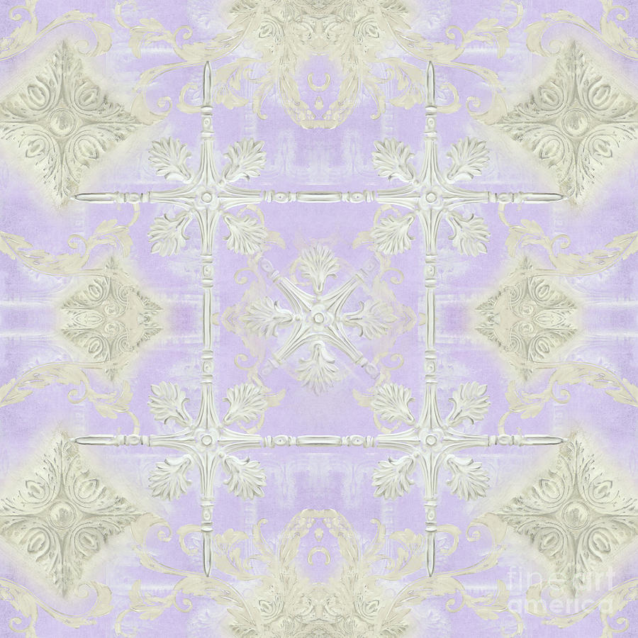 Inspired Coast Architectural Molding Ornament Pattern Lavender Violet Painting by Audrey Jeanne Roberts