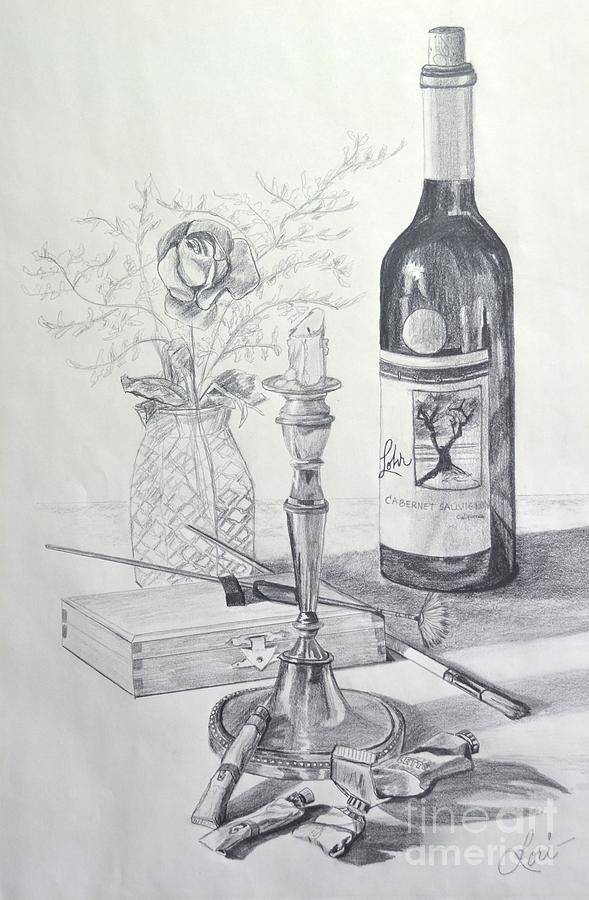 Wine Drawing - Inspirit by Lori Pittenger