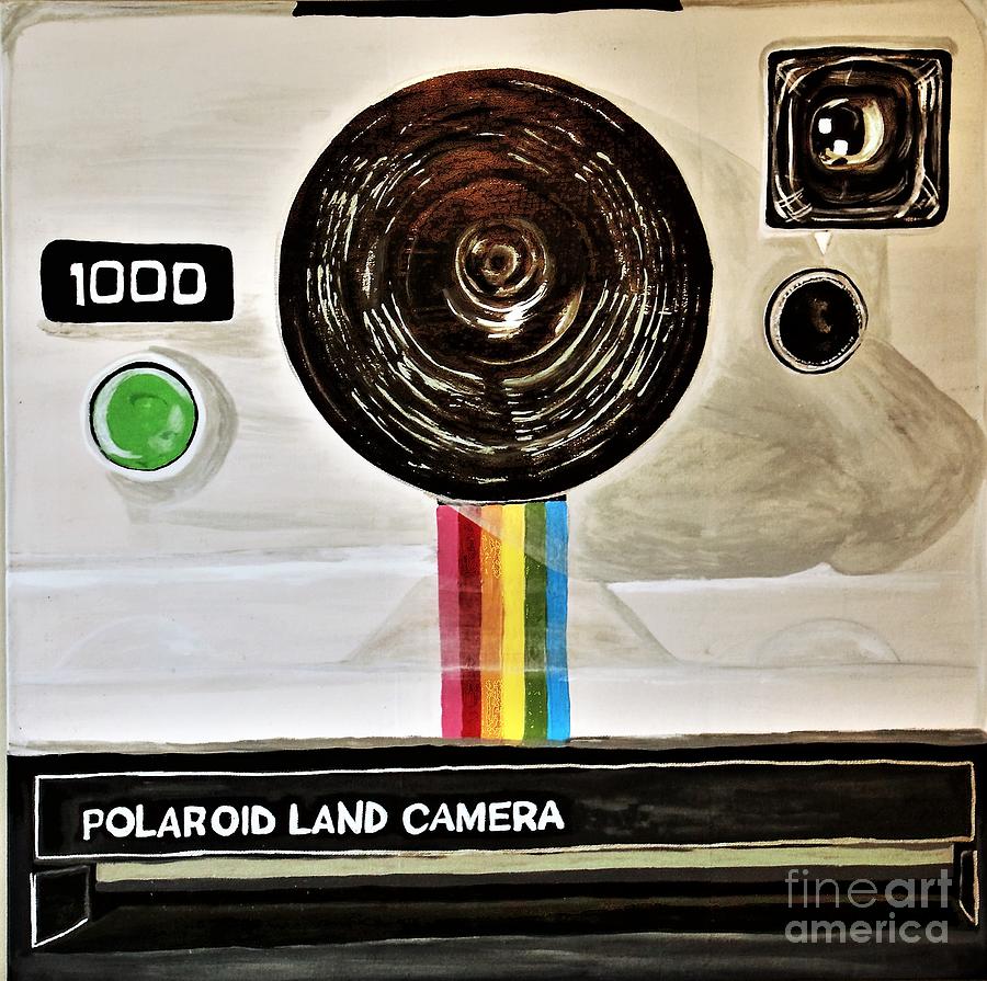 Instant Polaroid Land Camera Painting by Barbara Donovan