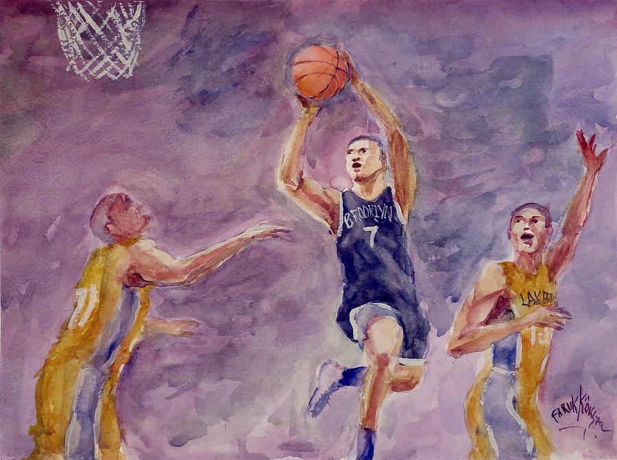 Instantaneity -Brooklyn and Lakers- Painting by Faruk Koksal