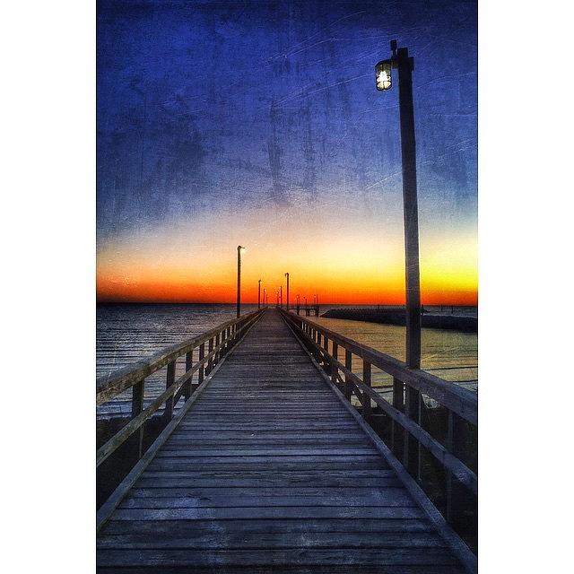 Sunset Photograph - #instasize #stackablesapp #sunset #pier by Joan McCool