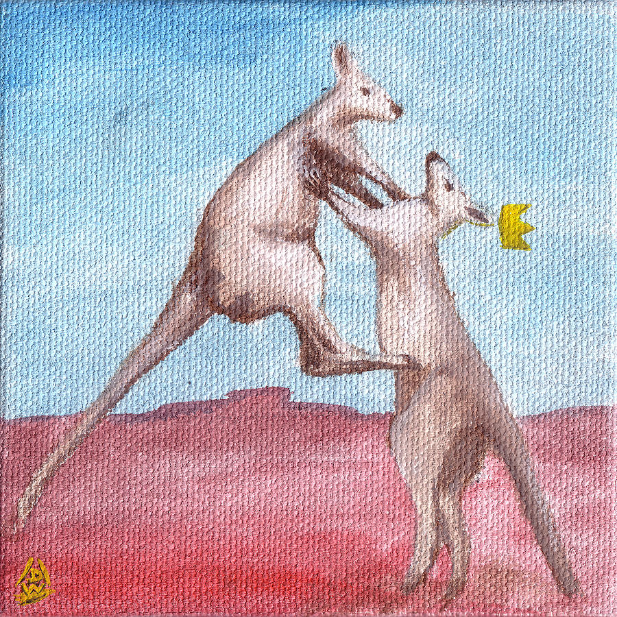 Kangaroo Painting - Insurrection by Daniel Wall