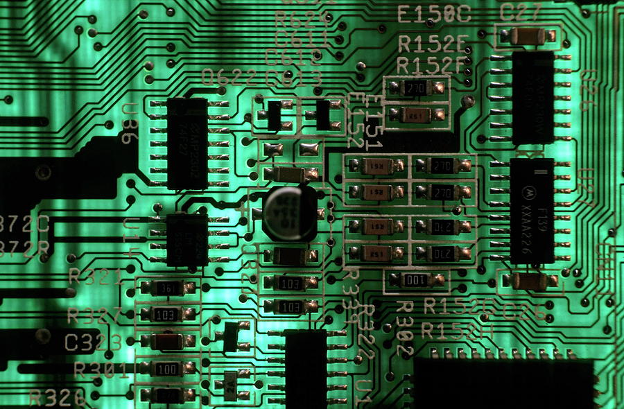 Integrated circuit board from a computer Photograph by Sami Sarkis