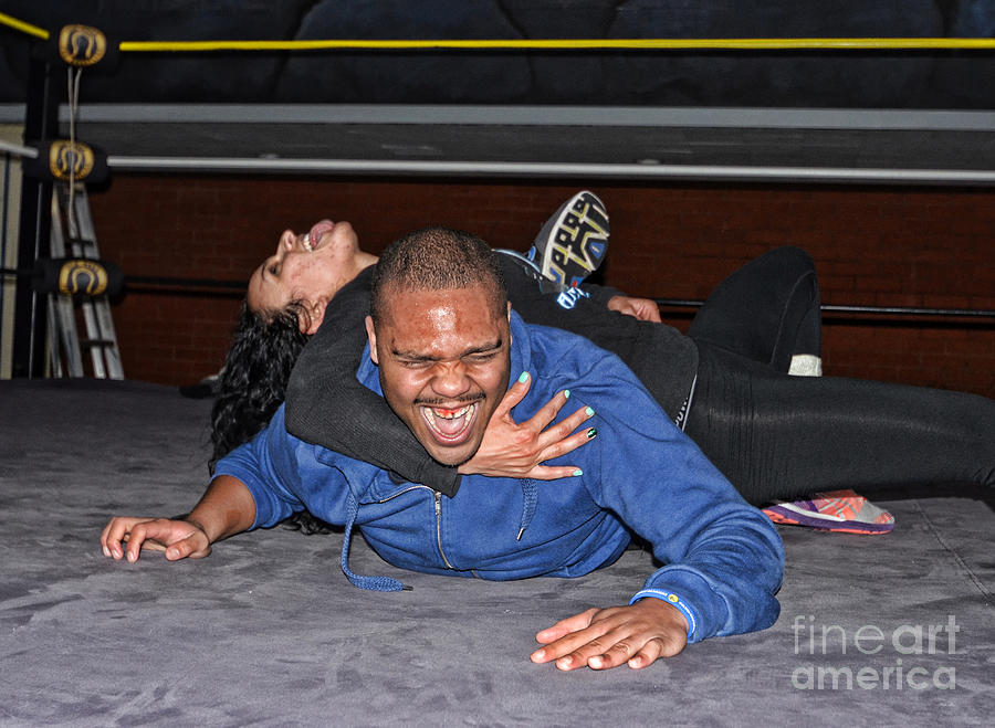 Intense Pro Wrestling Training at the Gold Mine Photograph by Jim Fitzpatrick