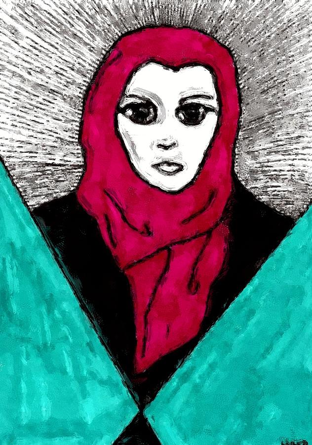 Scarf Drawing - Intensely by Laurie Silva
