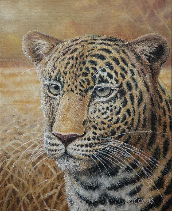 Intentions - Leopard Painting by Christopher Cox