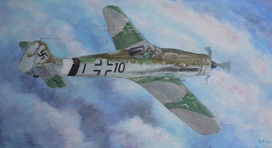 Aircraft Painting - Intercepting the bomber stream by Duncan Sawyer
