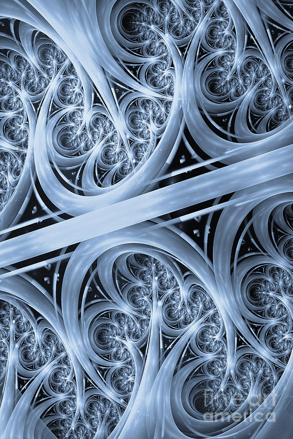 Space Digital Art - Interchange Cyanotype by John Edwards