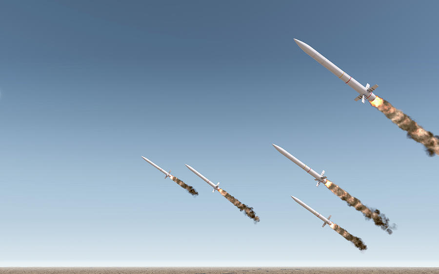 Desert Digital Art - Intercontinental Ballistic Missile by Allan Swart