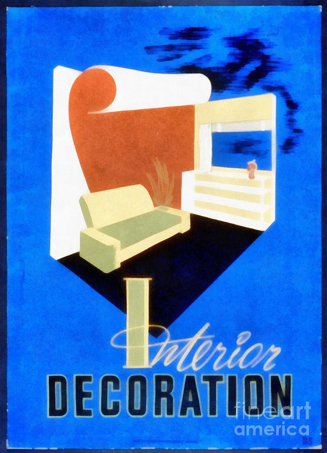 Interior Decoration Vintage WPA Poster Painting by Edward Fielding