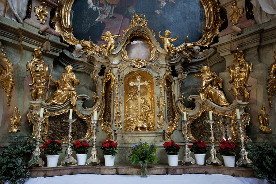 Interior Details In Ettal Abbey Photograph