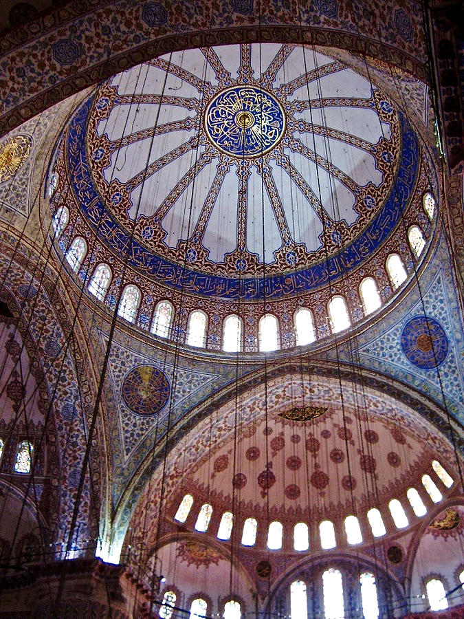 Architecture Photograph - Interior Domes of the Blue Mosque by Rachel Morrison