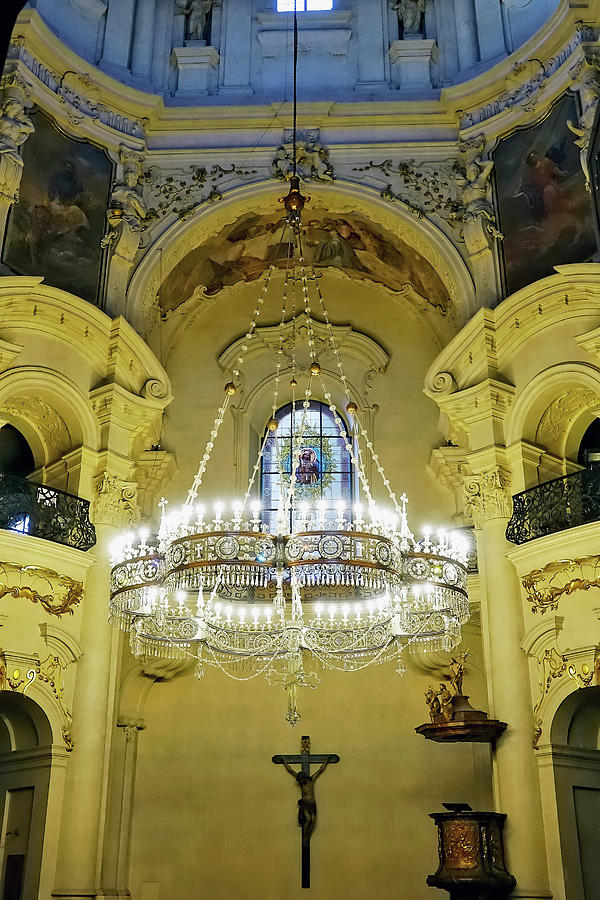 Interior Evening View Of St. Nicholas Church In Prague Photograph by Rick Rosenshein