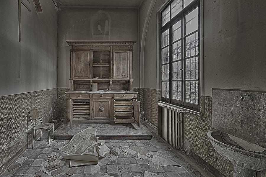 INTERIOR FURNITURE ATMOSPHERE of Abandoned Places dig photo Photograph by Enrico Pelos