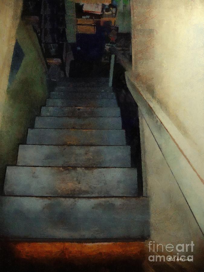 Stairs Painting - Interior Landscape by RC DeWinter