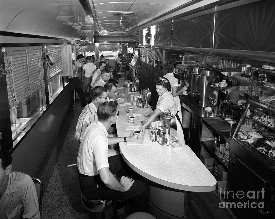 Interior Of A Busy Diner, C.1950-60s Photograph by H. Armstrong Roberts/ClassicStock