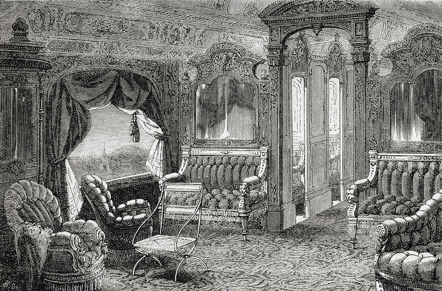 Interior Of A Pullman Palace Railway Drawing By Vintage Design Pics 