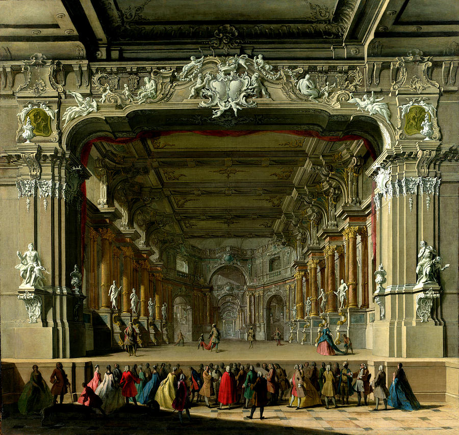 Interior Of A Theater Painting By Unknown Italian Artist