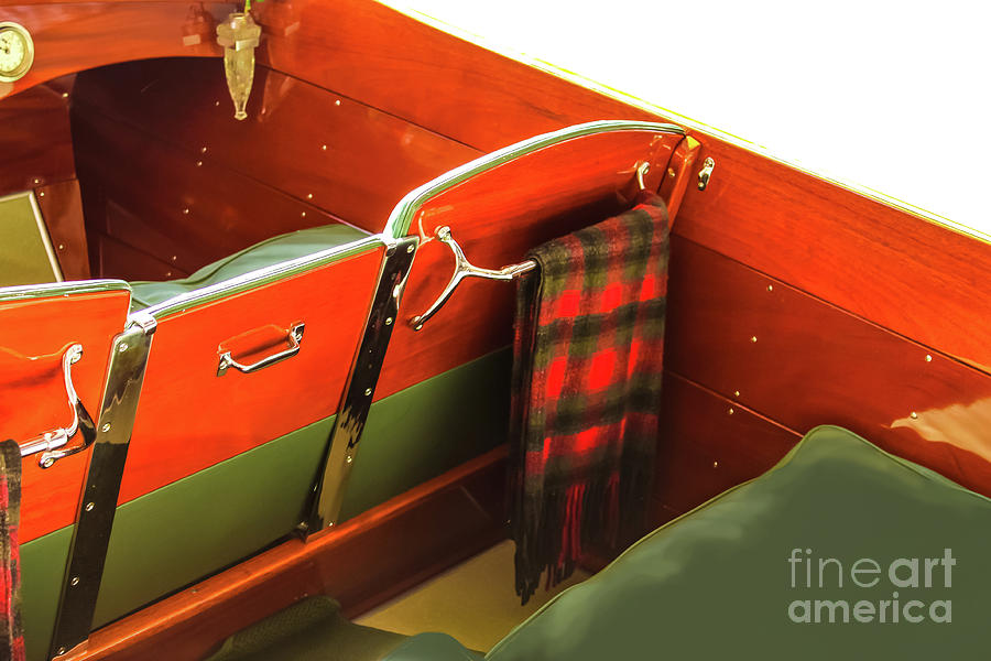 interior of Classic Wooden Motorboat Photograph by Susan Vineyard