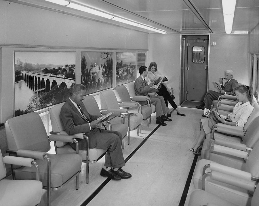 Interior of Lounge Car - 1958 Photograph by Chicago and North Western Historical Society