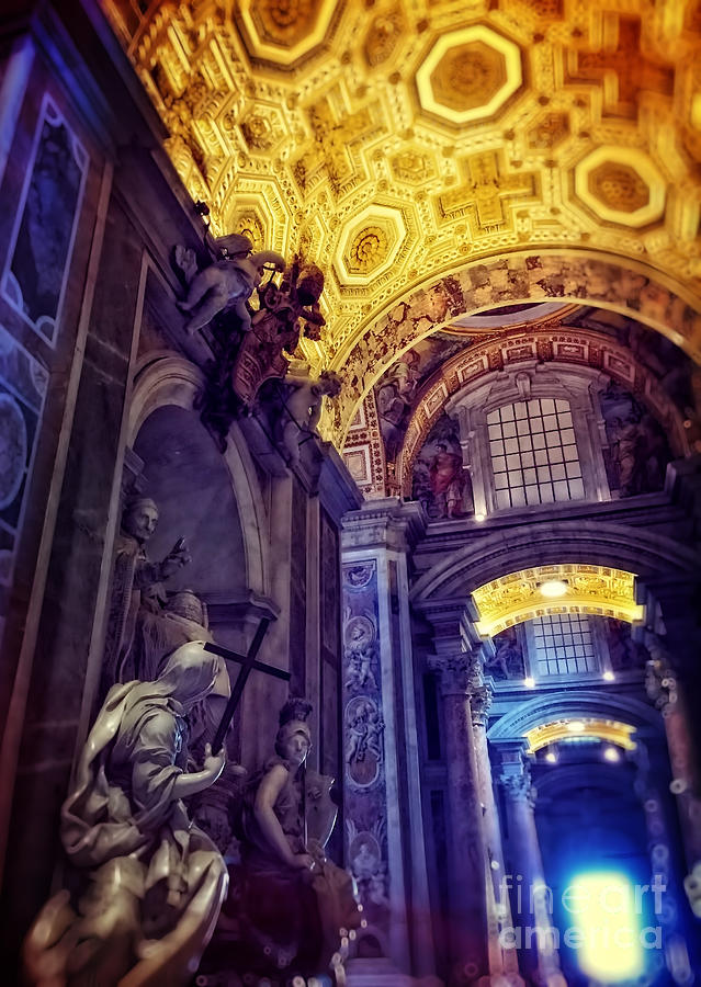 Interior of St Peters Basilica Photograph by HD Connelly