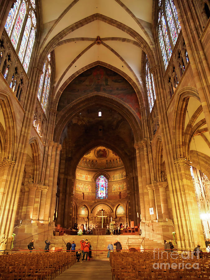 Interior of Strasbourg Cathedral Photograph by Louise Heusinkveld