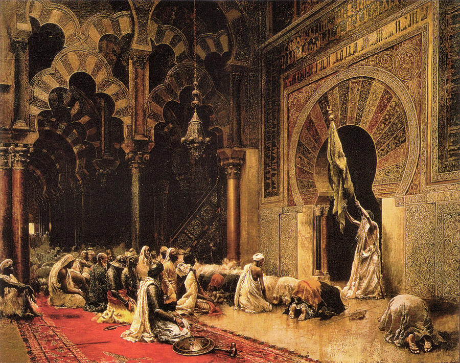 Interior Of The Mosque At Cordoba Painting by Edwin Lord