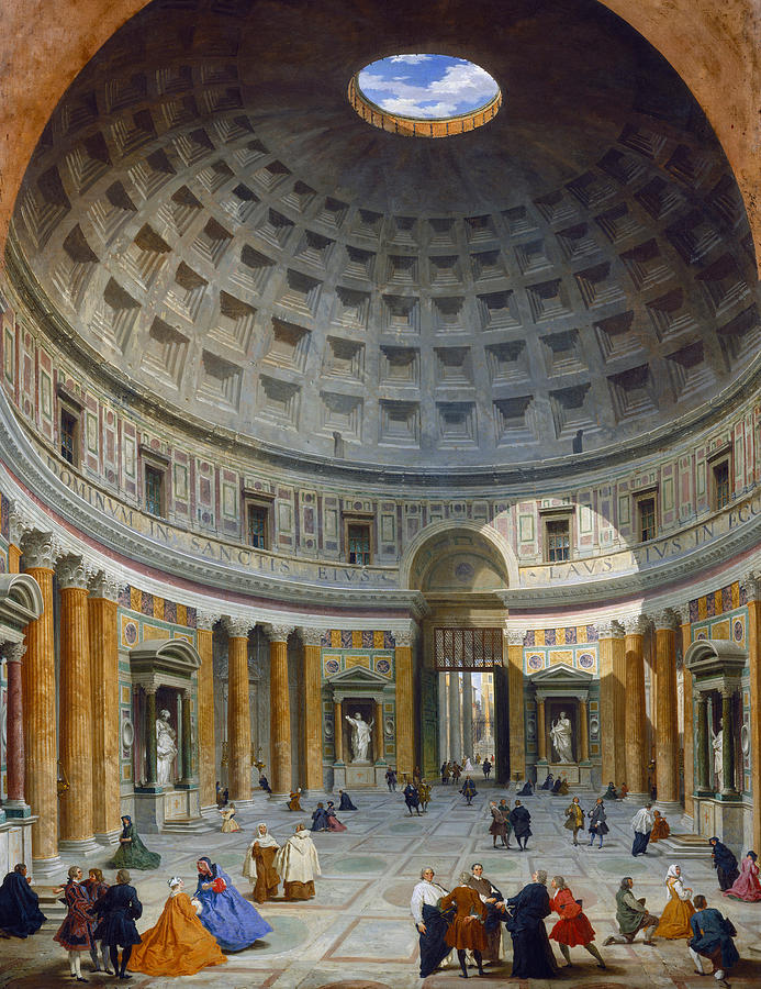Architecture Painting - Interior of the Pantheon by Giovanni Paolo Panini