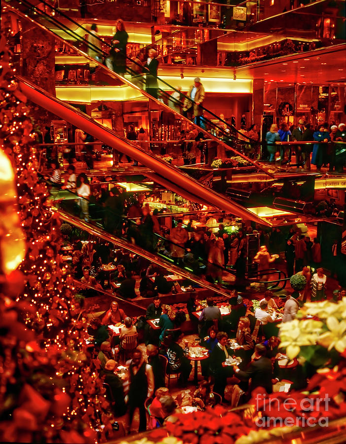 Interior of Trump Tower  Christmas NYC Photograph by Tom Jelen