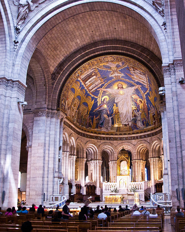 Paris Photograph - Interior Sacre Coeur Basilica Paris France by Jon Berghoff