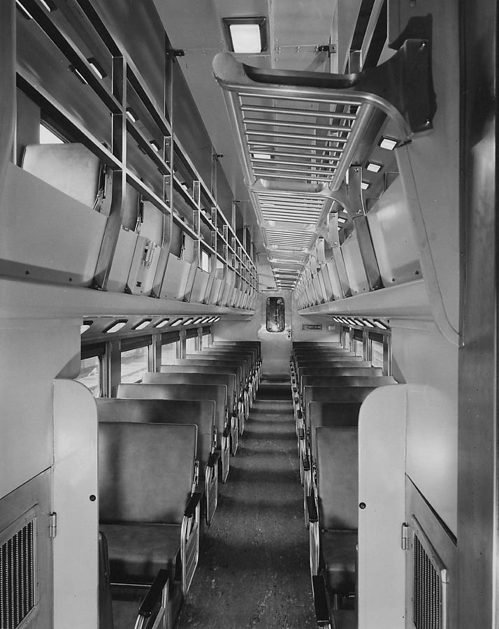 Interior Shot of Bilevel Car #47  Photograph by Chicago and North Western Historical Society