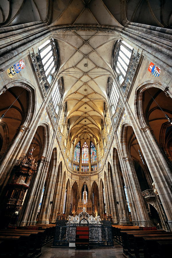 Interior view of St. Vitus Cathedral Photograph by Songquan Deng