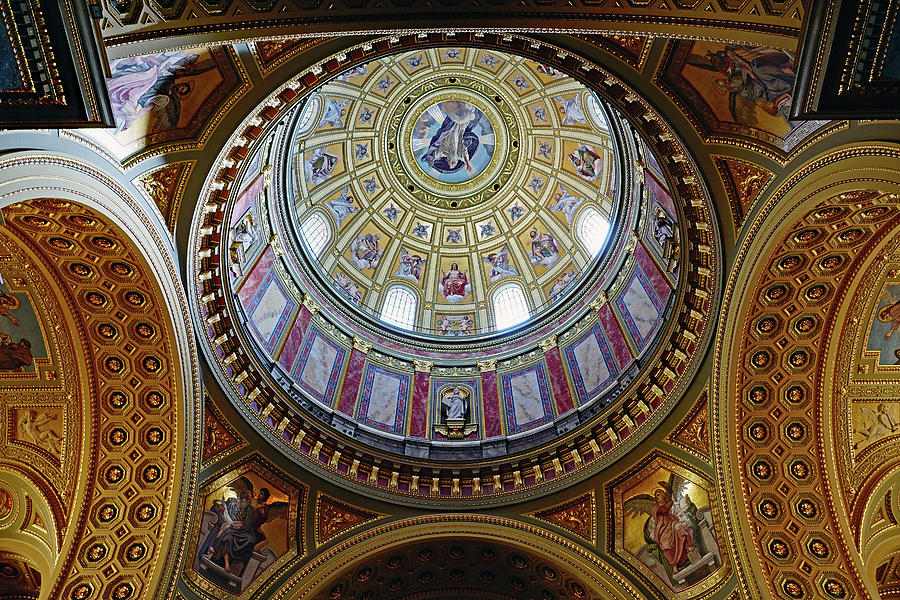 Interior View Of The Artwork Within St. Stephens Basilica In Budapest, Hungary Photograph by Rick Rosenshein