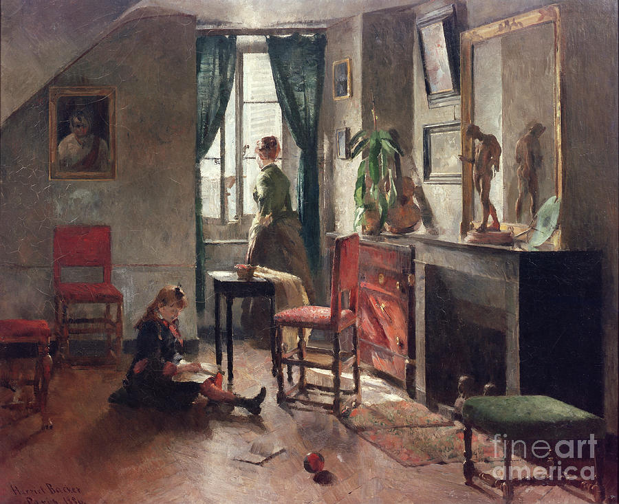 Interior with figure Painting by Harriet Backer
