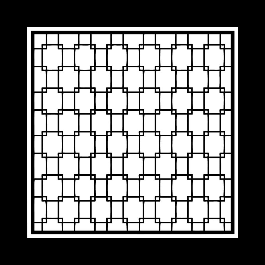 Interlocking Rectangular with Border in White Digital Art by Custom