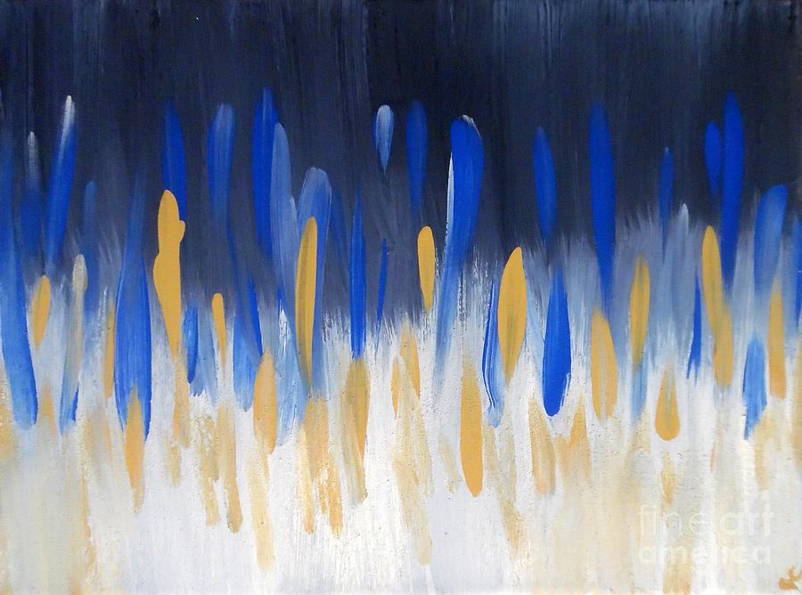 Internal Opposition aka Maze n Blue Painting by Jilian Cramb - AMothersFineArt