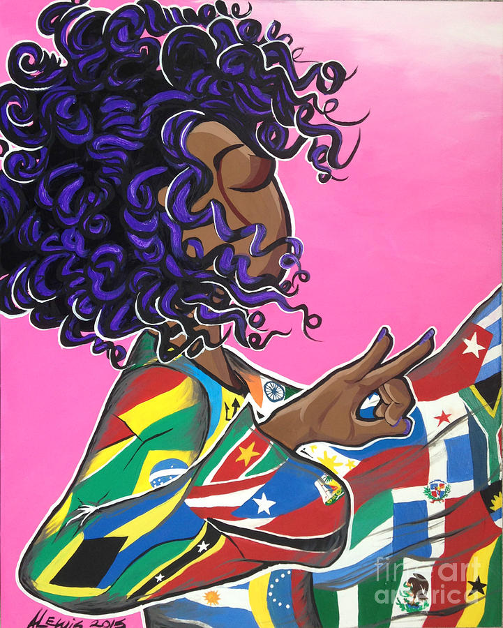 Black Girl Magic Painting - International Beauty by Alisha Lewis