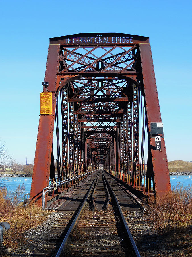 International Bridge - Railway Bridge to United States Photograph by Leslie Montgomery