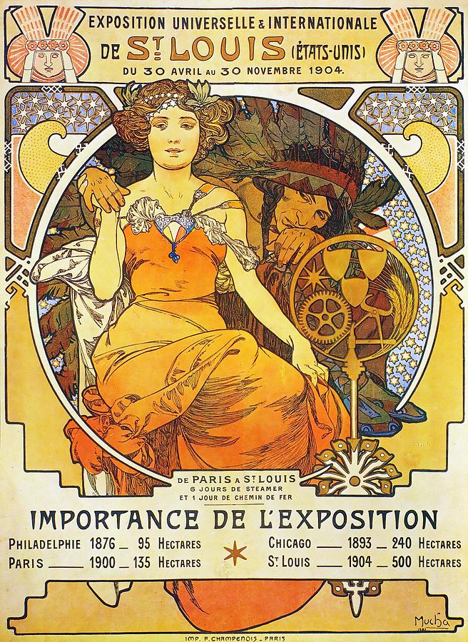 International Exposition At St. Louis Painting by Alphonse Mucha