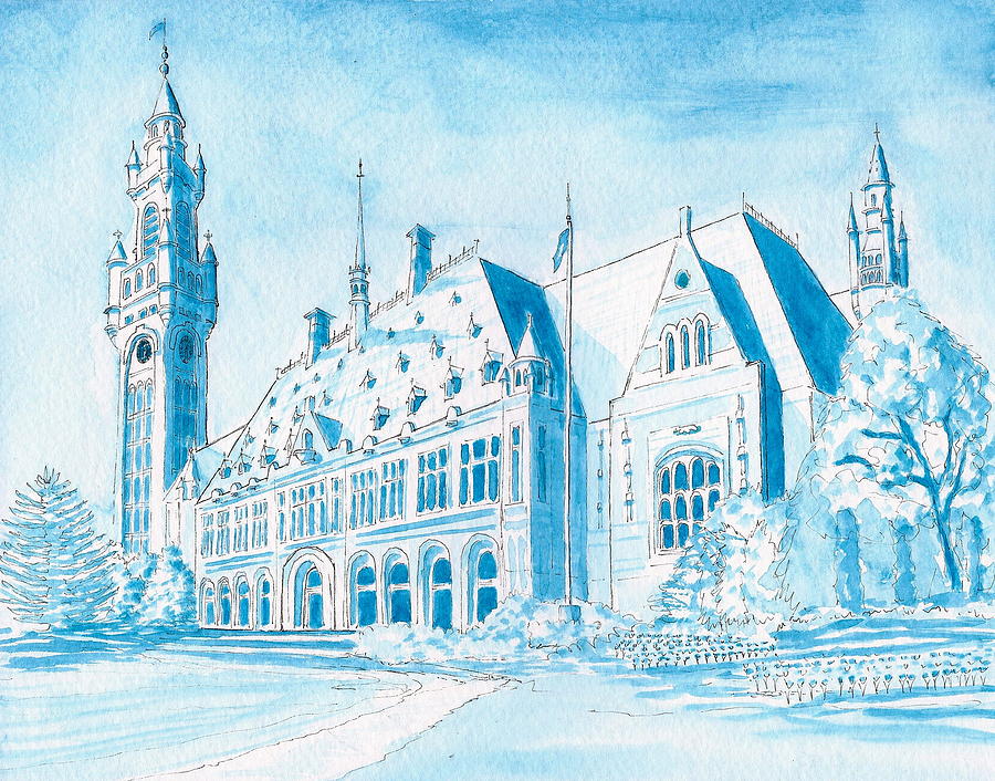 International Peace Palace Painting by Vic Delnore